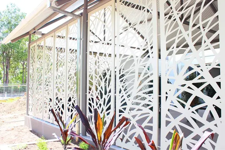 Bespoke aluminium screen on a building